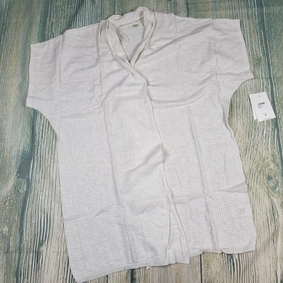 New UGG cream tie close short sleeves cardigan - Picture 1 of 11